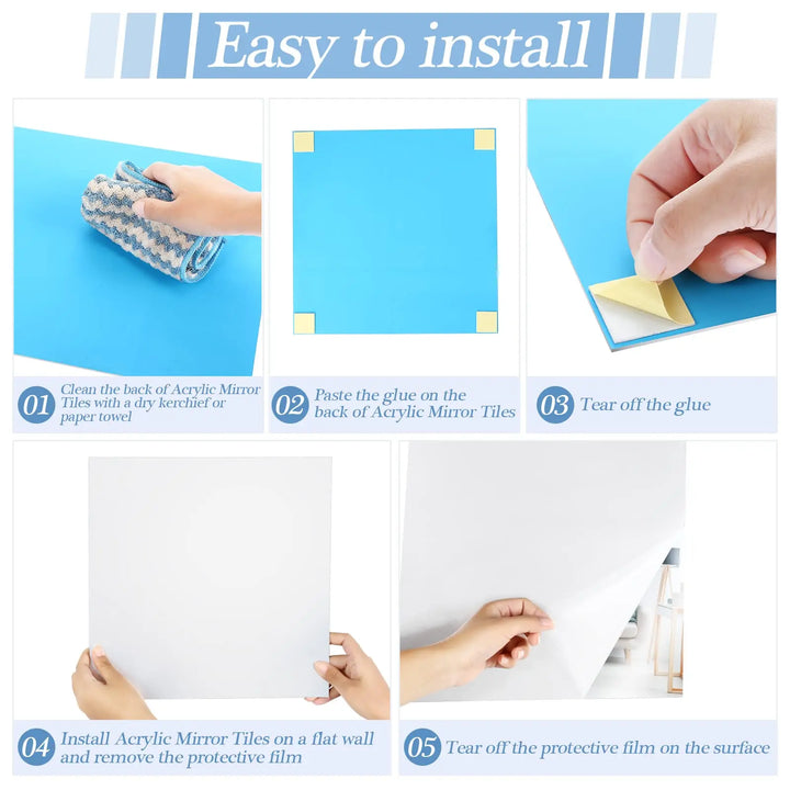 3D Self-Adhesive Acrylic Mirror Wall Stickers