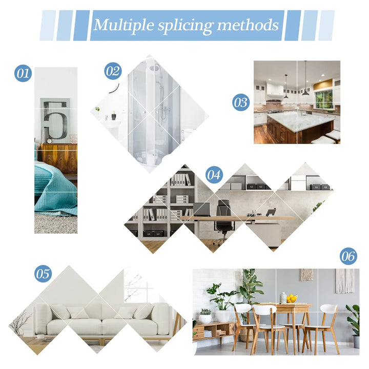 3D Self-Adhesive Acrylic Mirror Wall Stickers