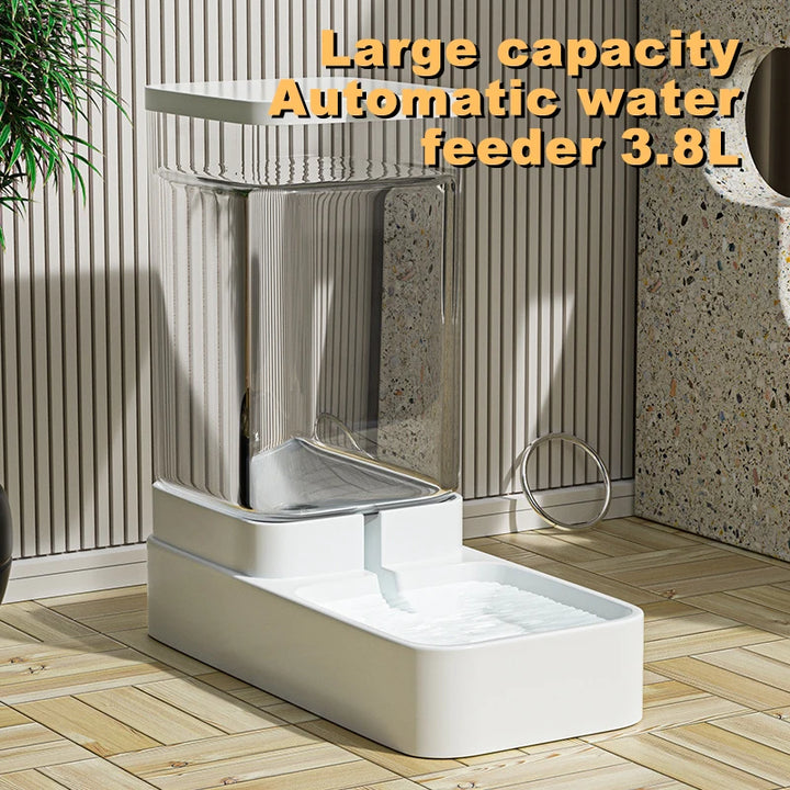 Automatic Feeder & Water Dispenser with Gravity Food Storage Container for Cats and Dogs