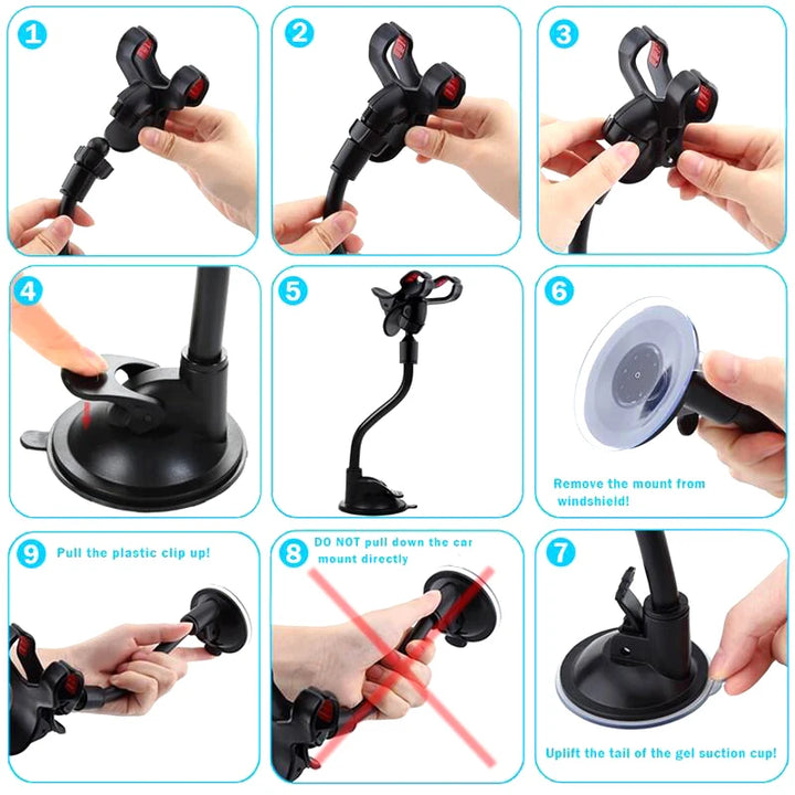 360° Rotating Suction Cup Car Phone Holder